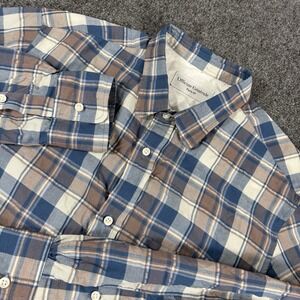 Officine Generale Men's Plaid Lyocell Blend Button-Up Shirt Size Medium Business